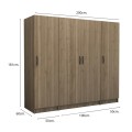 Victoria Megapap four doors melamine wardrobe in walnut color 200x60x181cm.