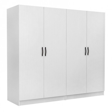Victoria Megapap four doors melamine wardrobe in white color 200x60x181cm.