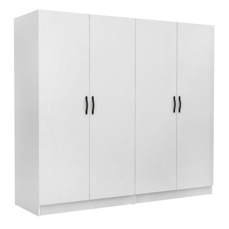 Victoria Megapap four doors melamine wardrobe in white color 200x60x181cm.