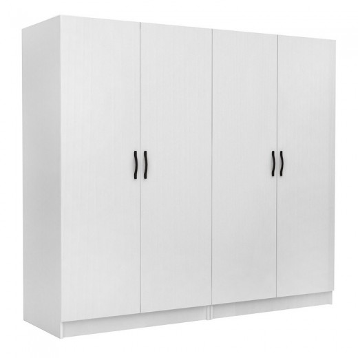 Ντουλάπα ρούχων Victoria Megapap τετράφυλλη χρώμα λευκό 200x60x181εκ.