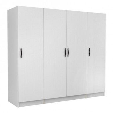 Victoria Megapap four doors melamine wardrobe in white color 200x60x181cm.