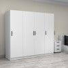 Ντουλάπα ρούχων Victoria Megapap τετράφυλλη χρώμα λευκό 200x60x181εκ.