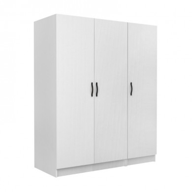 Victoria Megapap three doors melamine wardrobe in white color 150x60x181cm.