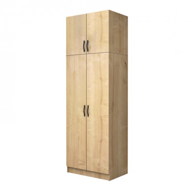 Vivian Megapap  two doors melamine wardrobe with cabinet in oak color 80x51.8x240cm.