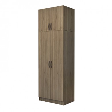 Vivian Megapap  two doors melamine wardrobe with cabinet in walnut color 80x51.8x240cm.