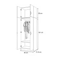 Vivian Megapap  two doors melamine wardrobe with cabinet in walnut color 80x51.8x240cm.
