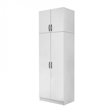 Vivian Megapap  two doors melamine wardrobe with cabinet in white color 80x51.8x240cm.
