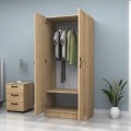 Vivian Megapap two doors melamine wardrobe in oak color 80x51,8x181cm.