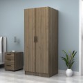 Vivian Megapap two doors melamine wardrobe in walnut color 80x51,8x181cm.