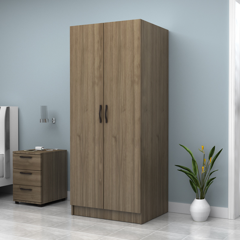Vivian Megapap two doors melamine wardrobe in walnut color 80x51,8x181cm.