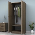 Vivian Megapap two doors melamine wardrobe in walnut color 80x51,8x181cm.
