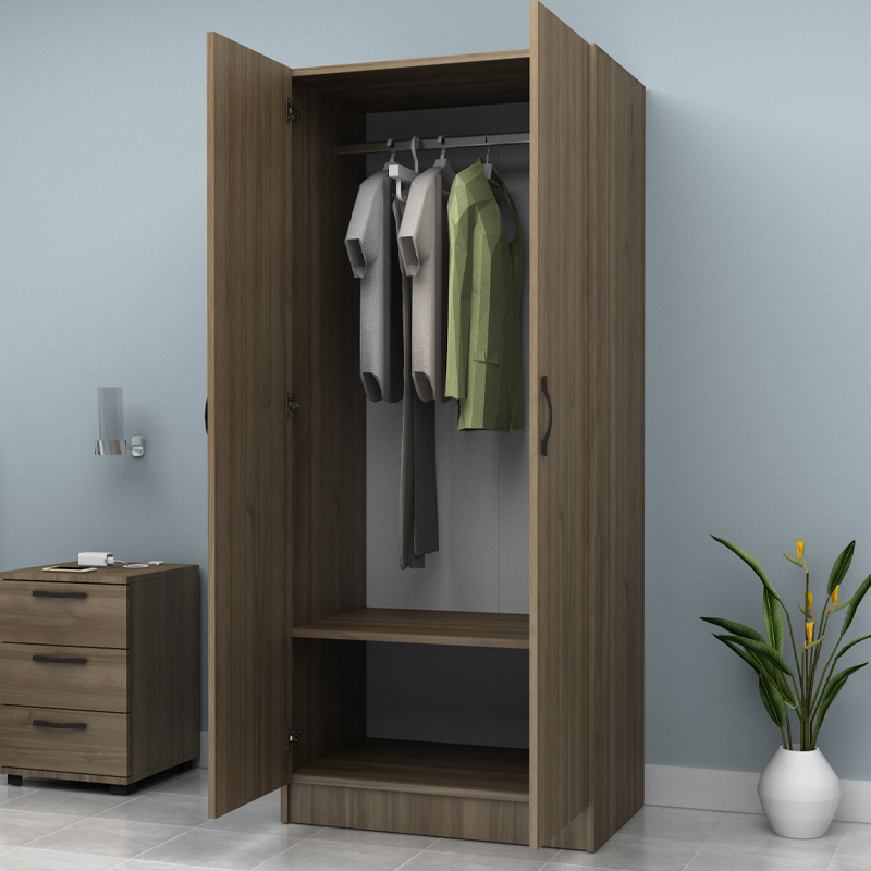 Vivian Megapap two doors melamine wardrobe in walnut color 80x51,8x181cm.