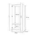 Vivian Megapap two doors melamine wardrobe in walnut color 80x51,8x181cm.
