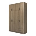 Vivian Megapap four doors melamine wardrobe in walnut color 160x51.8x240cm.