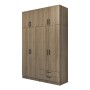 Vivian Megapap four doors melamine wardrobe in walnut color 160x51.8x240cm.