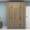 Vivian Megapap four doors melamine wardrobe in walnut color 160x51.8x240cm.