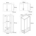 Vivian Megapap four doors melamine wardrobe in walnut color 160x51.8x240cm.
