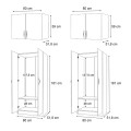 Vivian Megapap four doors melamine wardrobe with cabinet in walnut color 160x51.8x240cm.