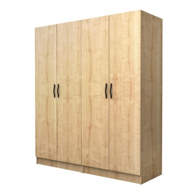 Vivian Megapap four doors melamine wardrobe in oak color 160x51.8x181cm.