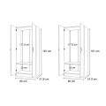 Vivian Megapap four doors melamine wardrobe in walnut color 160x51.8x181cm.