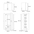Vivian Megapap three doors melamine wardrobe with cabinet in oak color 120x51.8x240cm.