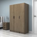 Vivian Megapap three doors melamine wardrobe in walnut color 120x51.8x181cm.