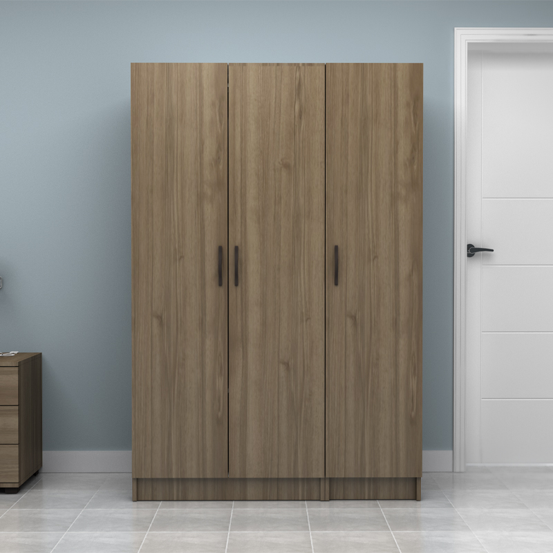 Vivian Megapap three doors melamine wardrobe in walnut color 120x51.8x181cm.