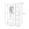 Vivian Megapap three doors melamine wardrobe in walnut color 120x51.8x181cm.