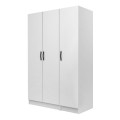 Vivian Megapap three doors melamine wardrobe in white color 120x51.8x181cm.