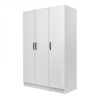 Vivian Megapap three doors melamine wardrobe in white color 120x51.8x181cm.