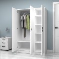 Vivian Megapap three doors melamine wardrobe in white color 120x51.8x181cm.