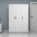 Vivian Megapap three doors melamine wardrobe in white color 120x51.8x181cm.