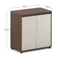 CONCEPT Low Cabinet 80x40x80cm Walnut/Beige
