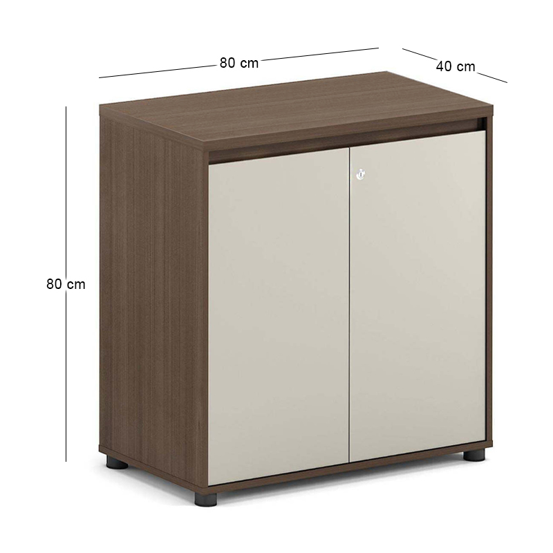CONCEPT Low Cabinet 80x40x80cm Walnut/Beige