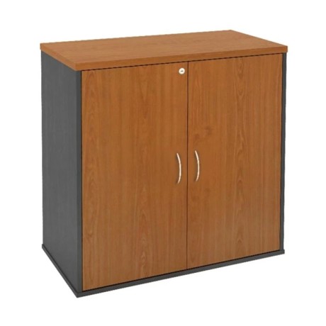 Office cupboard by melamine in dark grey - cherry color 80x40x82cm.
