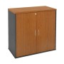 Office cupboard by melamine in dark grey - cherry color 80x40x82cm.
