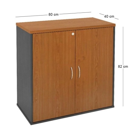 Office cupboard by melamine in dark grey - cherry color 80x40x82cm.