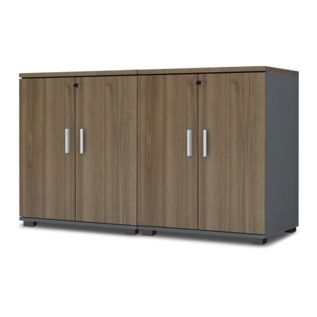 Venturo Megapap melamine office file cabinet in anthracite - walnut color 160x40x80cm.