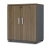 Ντουλάπι γραφείου με κλειδαριά επαγγελματικό Venturo Megapap χρώμα ανθρακί - καρυδί 80x40x80εκ.