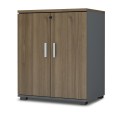 Venturo Megapap melamine office file cabinet in anthracite - walnut color 80x40x80cm.