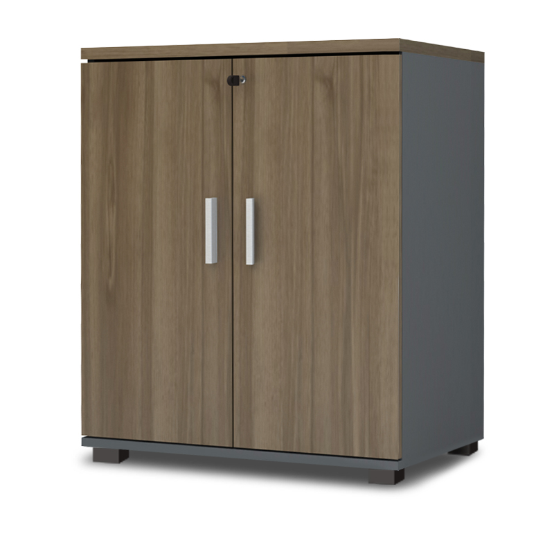 Venturo Megapap melamine office file cabinet in anthracite - walnut color 80x40x80cm.