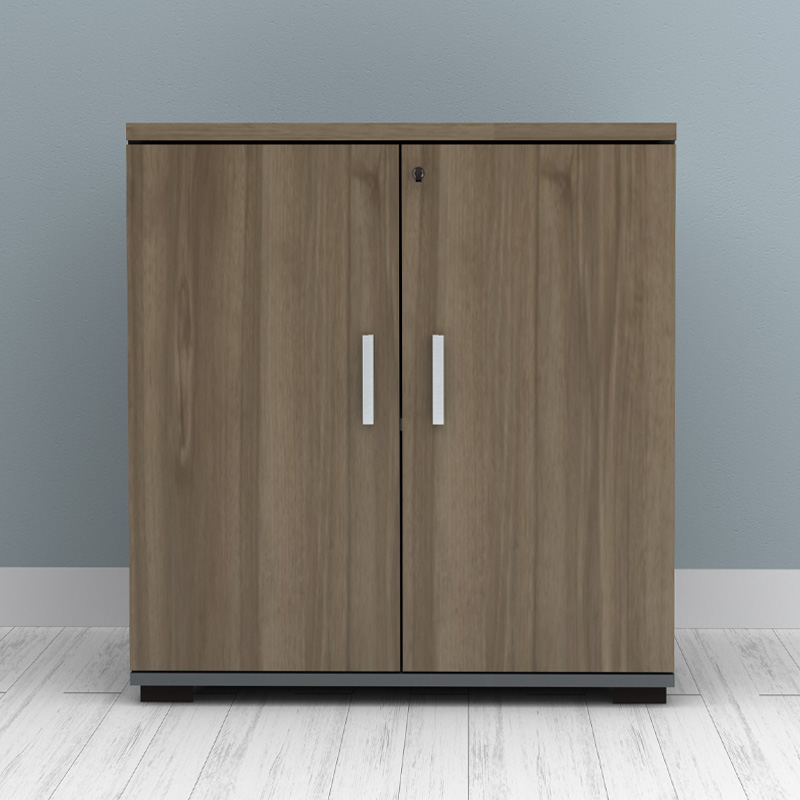 Venturo Megapap melamine office file cabinet in anthracite - walnut color 80x40x80cm.