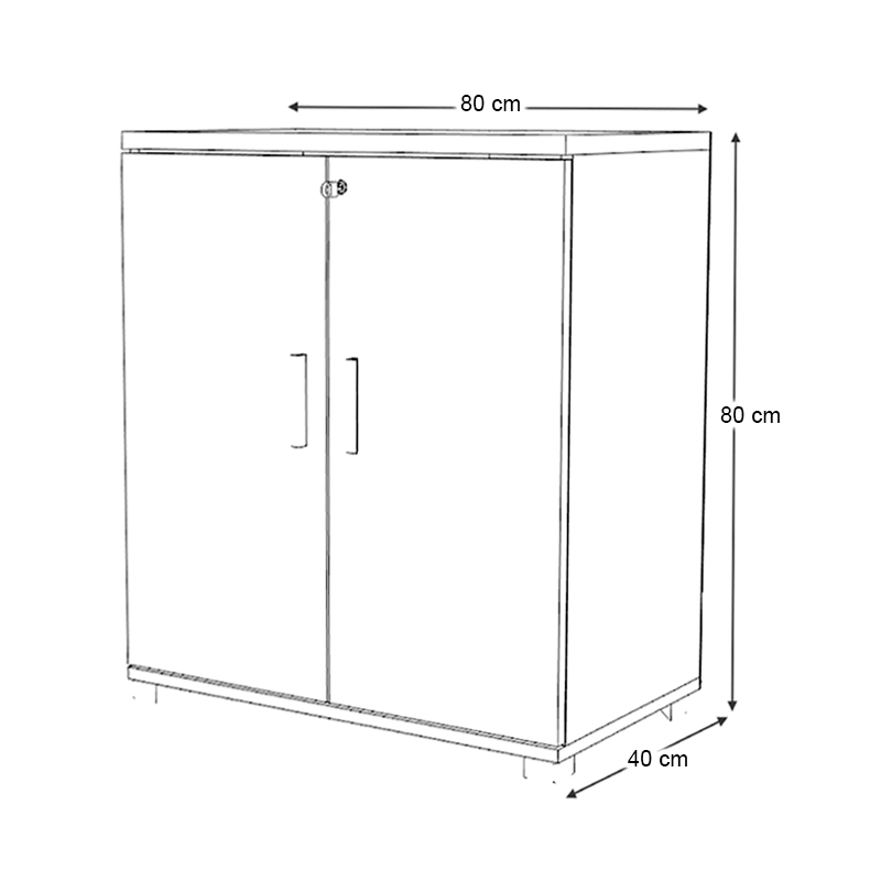 Venturo Megapap melamine office file cabinet in anthracite - walnut color 80x40x80cm.