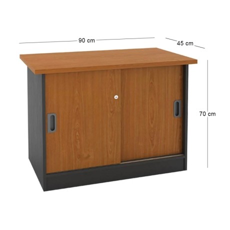 SIDE CABINET-A Grey/Cherry 90x45x70