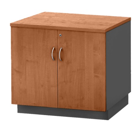Office melamine cupboard in dark grey - cherry color 80x45x75cm.