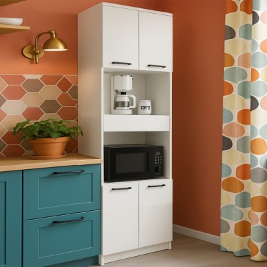 Alvento Megapap melamine multipurpose cabinet in white color 60x42x180cm.