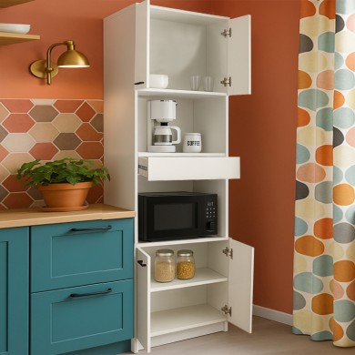 Alvento Megapap melamine multipurpose cabinet in white color 60x42x180cm.