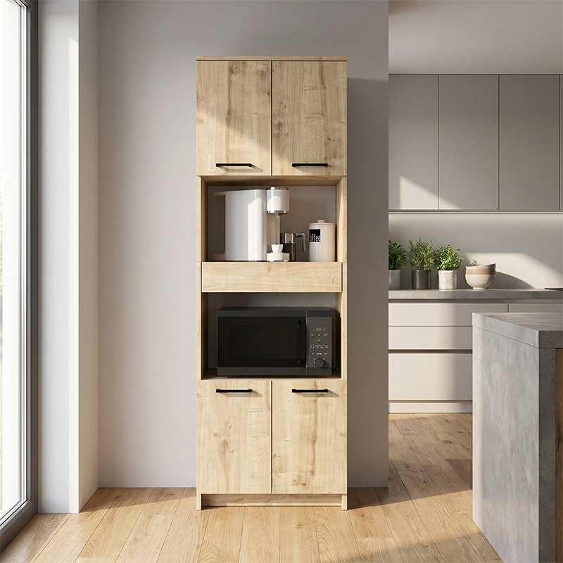 Alvento Megapap melamine multipurpose cabinet in sapphire oak color 60x42x180cm.