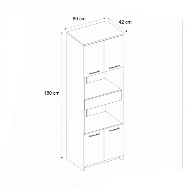 Ντουλάπι κουζίνας - μπάνιου Alvento Megapap χρώμα sapphire oak 60x42x180εκ.
