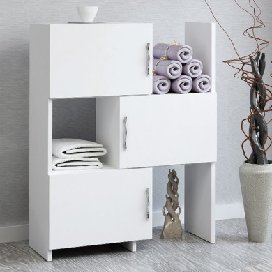 Anna Megapap melamine kitchen - bathroom cabinet in white color 65x31.5x89.8cm.